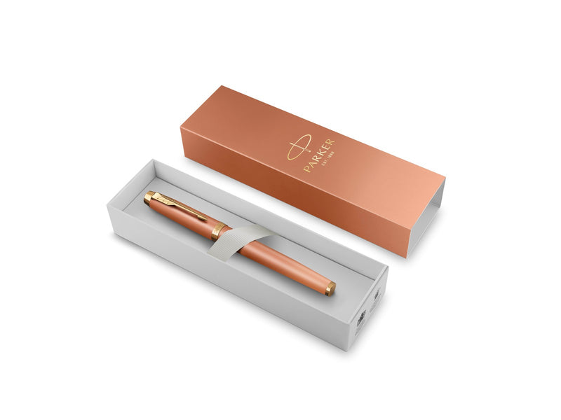 Parker IM Writing Rituals Fountain Pen  Uplifting Orange  Finish with Gradient & Gold Trims Fine Nib Blue Ink Gift Box
