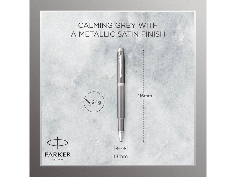 Parker IM Writing Rituals Rollerball Pen | Grey Finish with Gradient | Chrome Trims | Fine Point | Black Ink | Gift Box