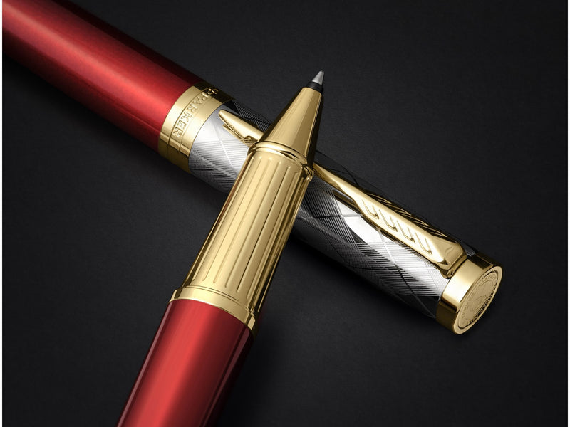 Parker Ingenuity Arnold Palmer Signature Limited Edition Red Gold Trim Rollerball Fine tip Black ink