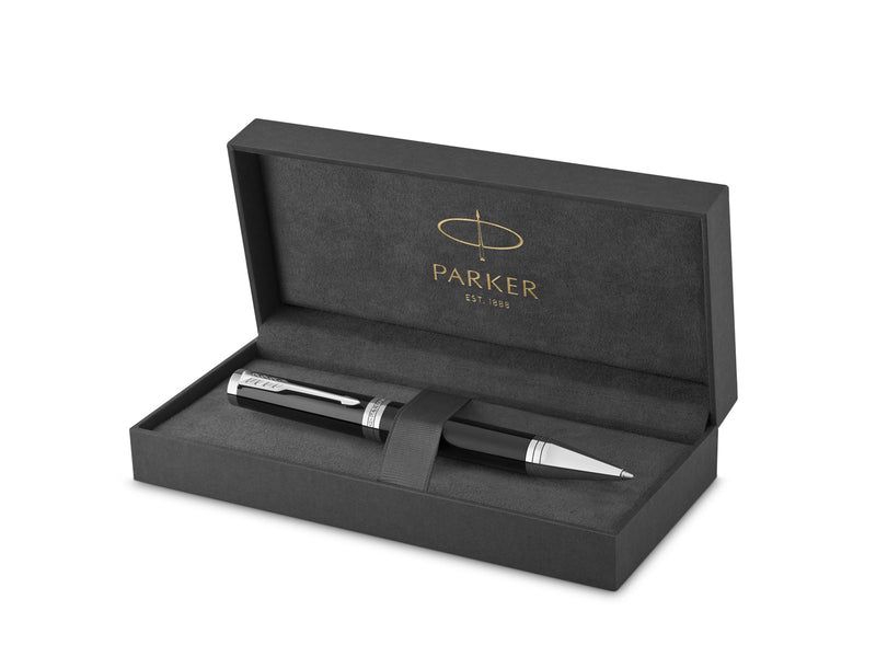 Parker Ingenuity Kugelschreiber | Core Kollektion | Schwarz, silberne Ausführung | Schwarze Tinte | Geschenkbox