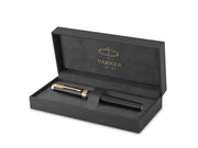 Parker Ingenuity Tintenroller | Core Kollektion | Schwarz, goldene Ausführung | Schwarze Tinte | Geschenkbox