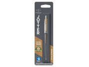 Parker Jotter Ballpoint Pen | Grey Lacquer with Gold Trims | Medium Point | Blue Ink Refill