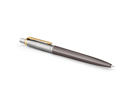 Parker Jotter Ballpoint Pen | Grey Lacquer with Gold Trims | Medium Point | Blue Ink Refill | Gift Box