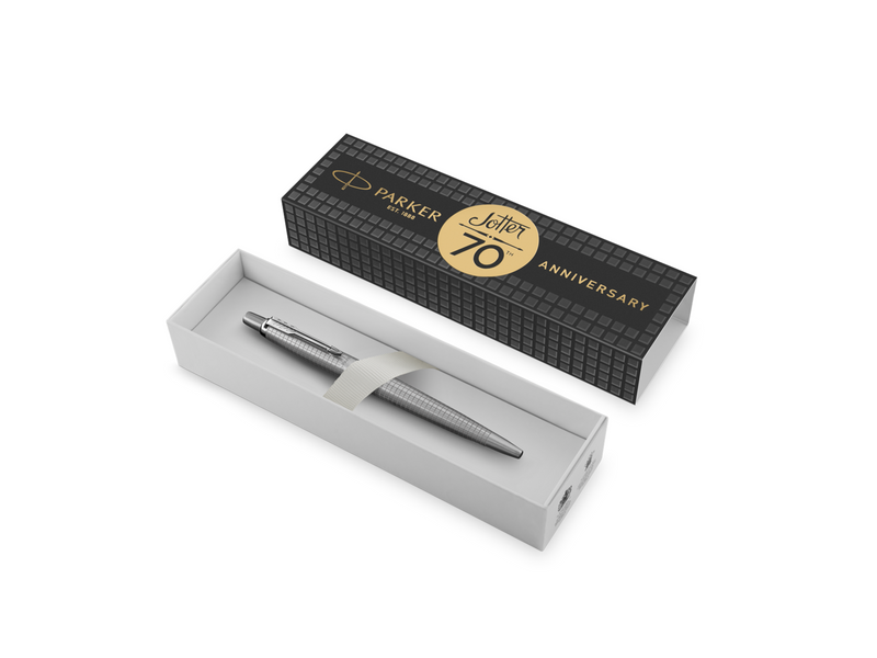 Parker Jotter Ballpoint Pen |  Special Edition | 70 years Anniversary Stainless Steel CT | Blue Ink | Gift Box