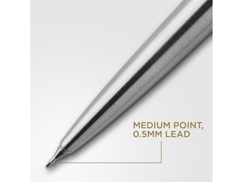 Parker Jotter Duo-Geschenkset mit Kugelschreiber und Druckbleistift (0,5 mm) | Edelstahl mit Chromzierteilen | Nachfüllmine mit blauer Tinte | Geschenkbox
