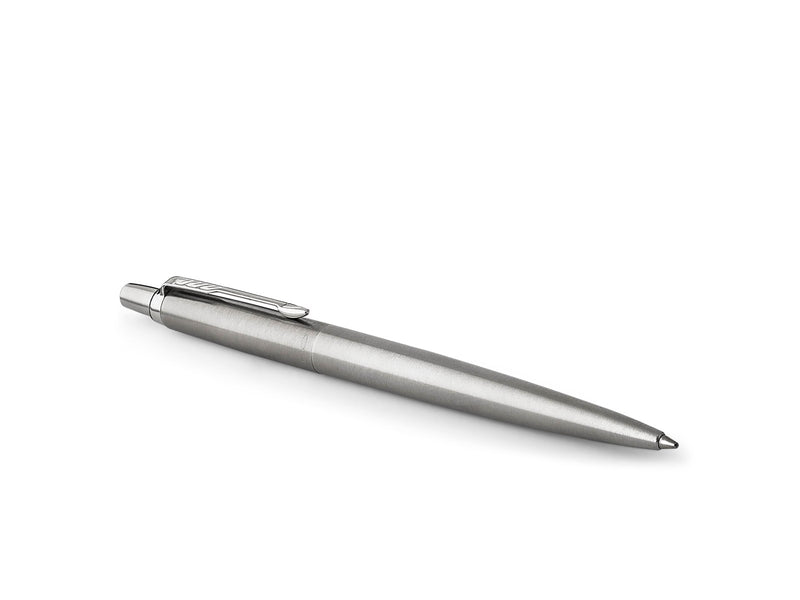 Parker Jotter Duo-Geschenkset mit Kugelschreiber und Füller | Edelstahl mit Chromzierteilen | Nachfüllmine und -patronen mit blauer Tinte | Geschenkbox