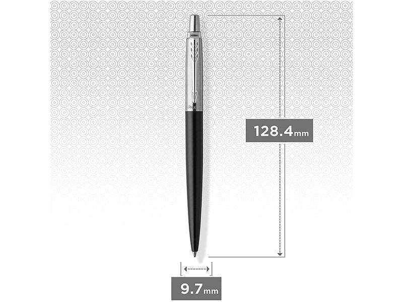 Parker Jotter Kugelschreiber | Bond Street Black | Mittlere Spitze | Blaue Tinte | Geschenkbox