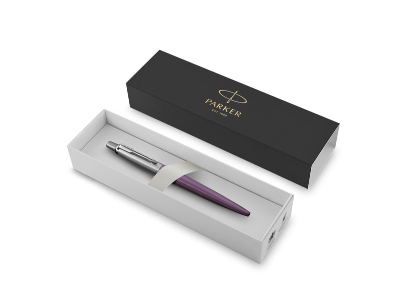 Parker Jotter Kugelschreiber | Victoria Violet | Mittlere Spitze | Blaue Tinte | Geschenkbox