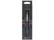 Parker Jotter Kugelschreiber | Waterloo Blue | Mittlere Spitze | Blaue Tinte | Blister-Verpackung