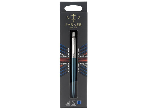 Parker Jotter Kugelschreiber | Waterloo Blue | Mittlere Spitze | Blaue Tinte | Blister-Verpackung