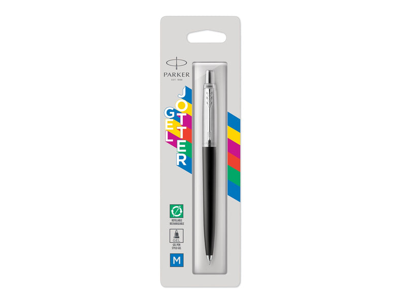 Parker Jotter Originals Collection-Gelstift | Klassisches Schwarz | mittelfeine Schreibspitze | blaue Tinte | 1 Stück