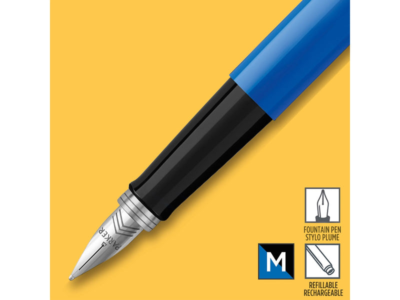 Parker Jotter Originals Füller | Klassisches Blau | Füllfederhalter mit mittlerer Feder | blaue Tinte