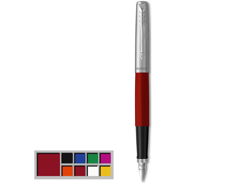 Parker Jotter Originals Füller | Klassisches Rot | Füllfederhalter mit mittlerer Feder | blaue Tinte