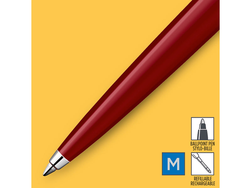 Parker Jotter Originals Kugelschreiber | Klassisches Rot | Mittlere Spitze | Blaue Tinte