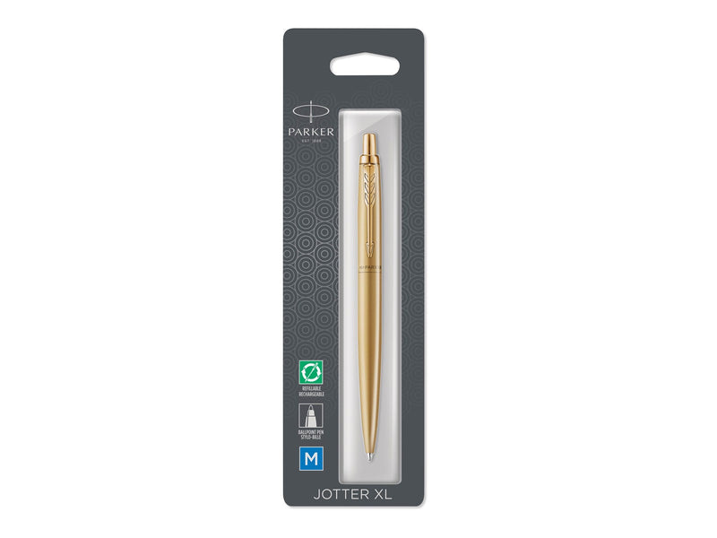 Parker Jotter XL Kugelschreiber | Monochrome Mattgold | mittlere Stiftspitze | blaue Tinte