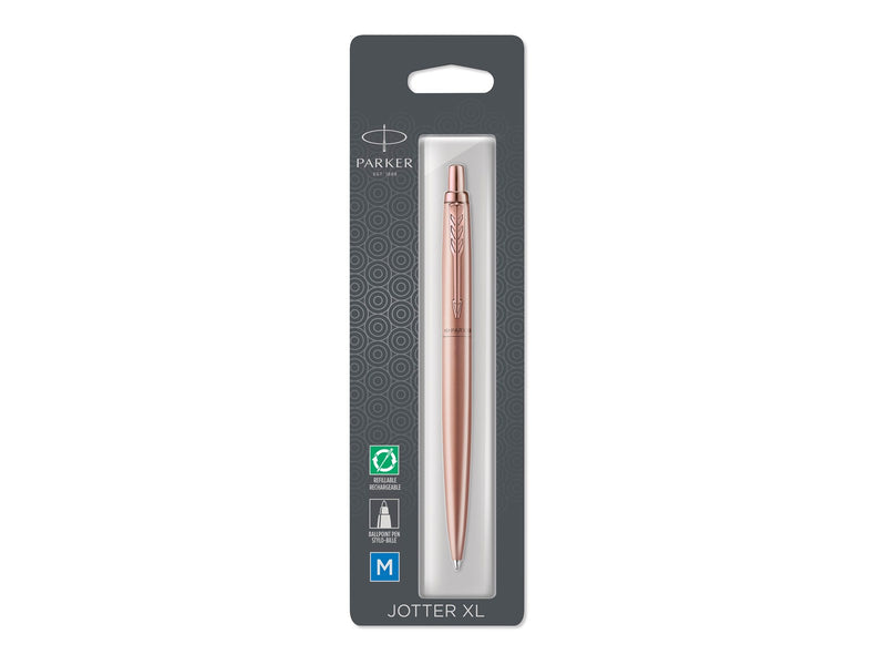 Parker Jotter XL Kugelschreiber | Monochrome matte Roségold | mittlere Stiftspitze | blaue Tinte
