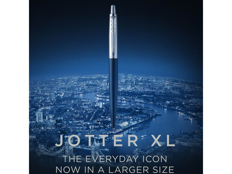 Parker Jotter XL Kugelschreiber | Richmond Matte Black | Mittlere Spitze | Blaue Tinte | Geschenkbox