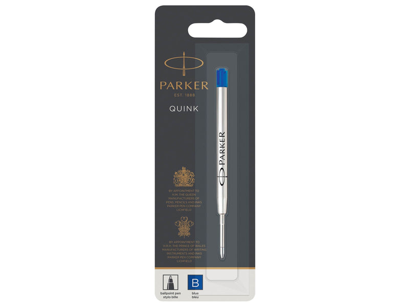 Parker Kugelschreibermine | breite Spitze | blaue QUINKflow Tinte | 1 Ersatzmine für Kugelschreiber
