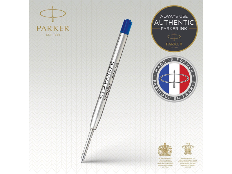 Parker Kugelschreibermine | breite Spitze | blaue QUINKflow Tinte | 1 Ersatzmine für Kugelschreiber