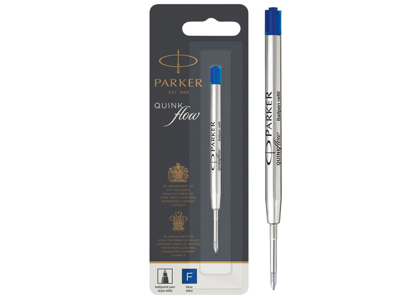 Parker Kugelschreibermine | feine Spitze | blaue QUINKflow Tinte | 1 Ersatzmine für Kugelschreiber