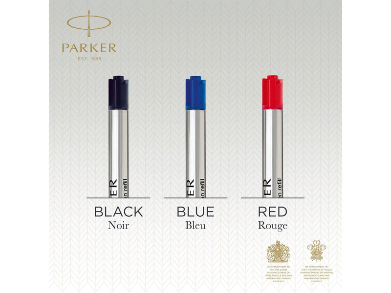 Parker Kugelschreibermine | feine Spitze | schwarze QUINKflow Tinte | 1 Ersatzmine für Kugelschreiber