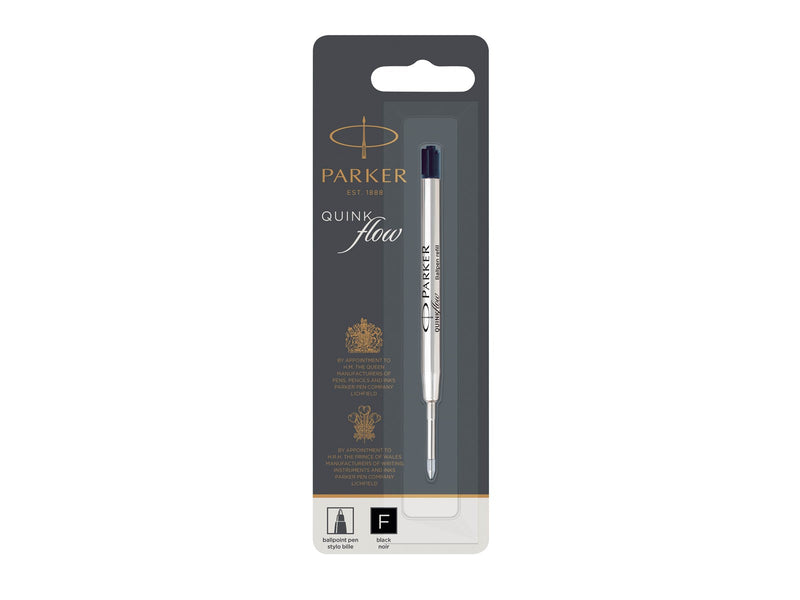 Parker Kugelschreibermine | feine Spitze | schwarze QUINKflow Tinte | 1 Ersatzmine für Kugelschreiber