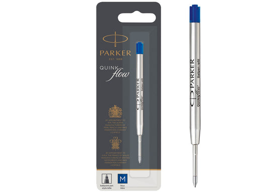 Parker Kugelschreibermine | mittlere Schreibspitze | blaue QUINKflow Tinte | 1 Ersatzmine für Kugelschreiber
