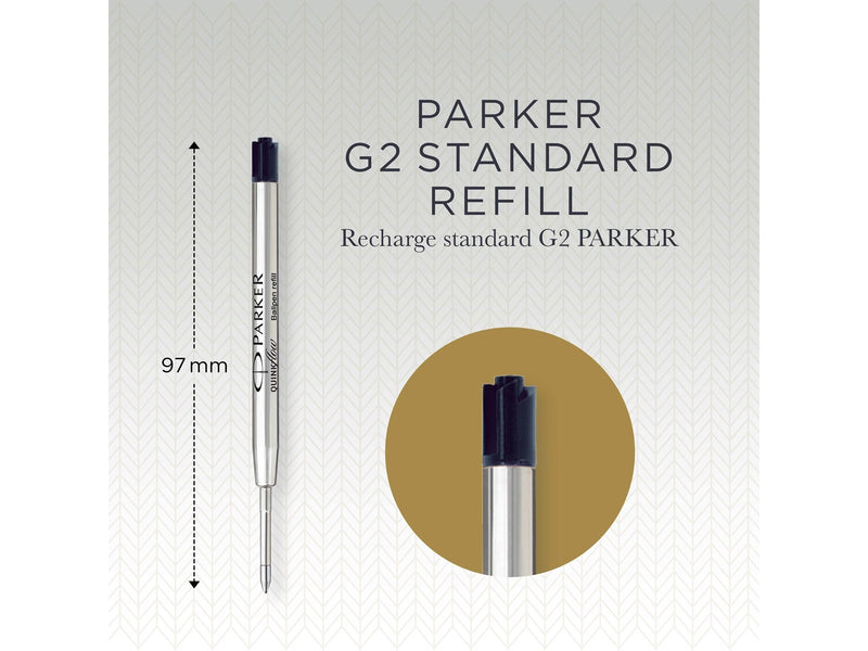 Parker Kugelschreibermine | mittlere Spitze | schwarze QUINKflow Tinte | 1 Ersatzmine für Kugelschreiber