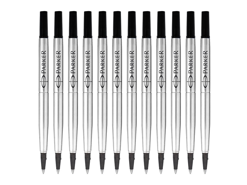 Parker Nachfüllmine für Rollerball mit mittlerer Spitze | schwarz | 12 Stück