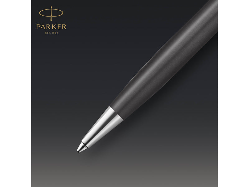Parker PARKER Sonnet Kugelschreiber | Premium Metal & Grey Satinierung mit Rotgoldbeschichtung | Medium Spitze mit schwarzer Tinte Nachfüllen | Geschenkbox