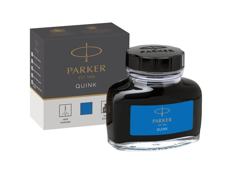 Parker Quink Füllertinte im Tintenfass | auswaschbare blaue Tinte | 57 ml