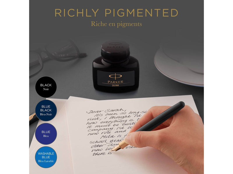 Parker Quink Füllertinte im Tintenfass | auswaschbare blaue Tinte | 57 ml
