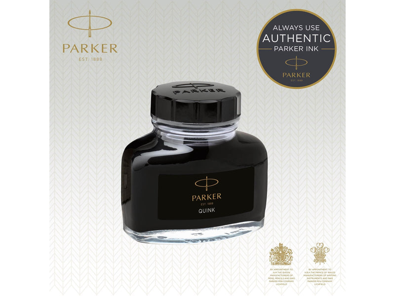Parker Quink Füllfederhaltertinte im Tintenfass (57 ml) | in Blister-Packung | schwarz