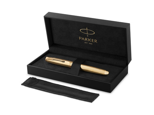 Parker Sonnet Ciselé Special Edition Rollerball gold Finish Cap .Barrel and Trims  Fine Black Ink