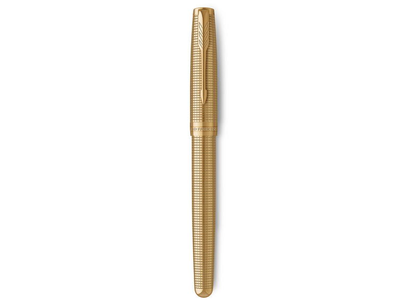 Parker Sonnet Ciselé Special Edition Rollerball gold Finish Cap .Barrel and Trims  Fine Black Ink