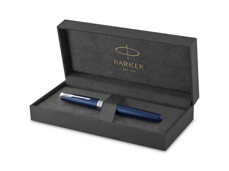 Parker Sonnet Füller | Blaue Lackierung | Füllfederhalter mit mittlerer Feder | Geschenkbox