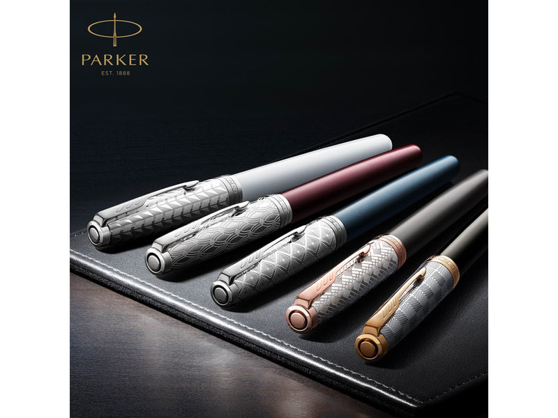 Parker Sonnet Füller | Edelstahl mit Goldzierteilen | Füllfederhalter mit feiner Feder | Geschenkbox