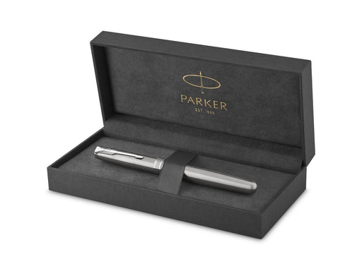 Parker Sonnet Füller | Edelstahl mit Palladiumzierteilen | Füllfederhalter mit feiner Feder | Geschenkbox