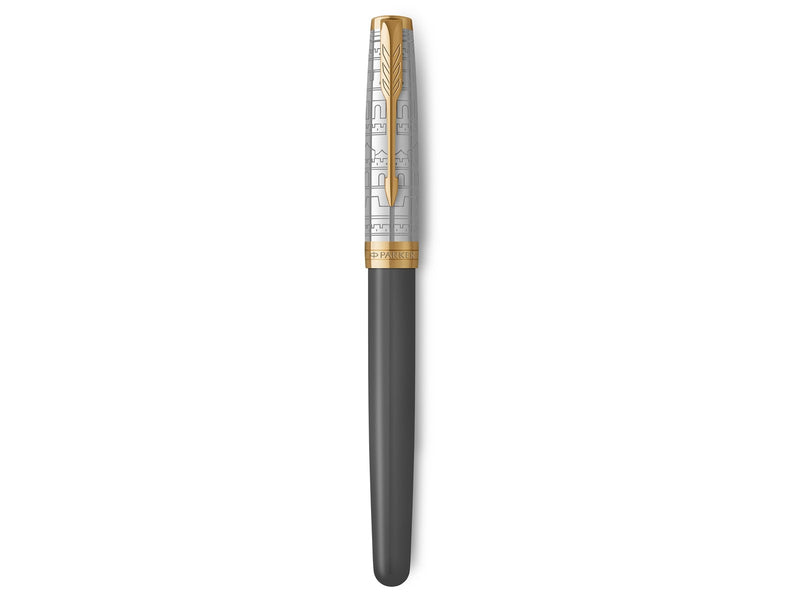 Parker Sonnet Intrerpid Journeys Collection Fountain Pen Ancient China Edition Grey Lacquer with Solid Silver Cap & Gold Trims Medium Solid Gold Nib Gift Box