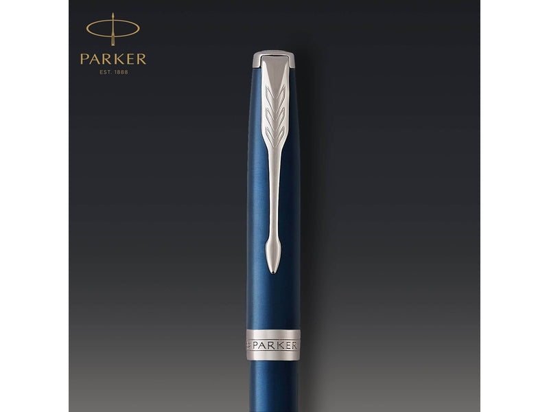 Parker Sonnet Kugelschreiber | Blaue Lackierung | Mittlere Spitze | schwarze Tinte | Geschenkbox