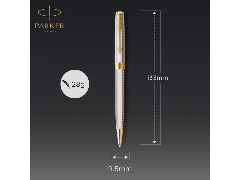 Parker Sonnet Kugelschreiber | Silberner Mistral | Mittlerer Punkt | Geschenkpackung