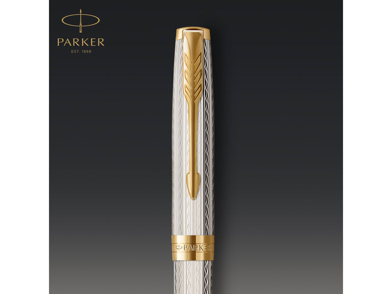 Parker Sonnet Kugelschreiber | Silberner Mistral | Mittlerer Punkt | Geschenkpackung