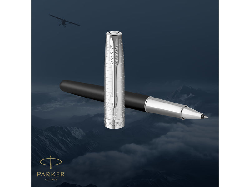 Parker Sonnet Legacy of Flight Collection C.T. Rollerball F 18 k Gold nib Black ink