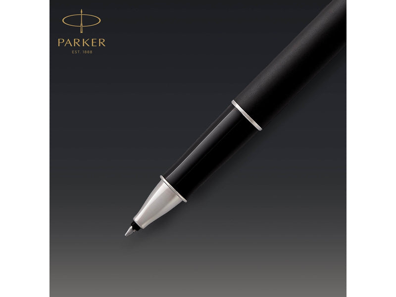 Parker Sonnet Tintenroller | Matt-Schwarze Lackierung mit Palladiumzierteilen | feine Spitze | Schwarze Tinte | Geschenkbox
