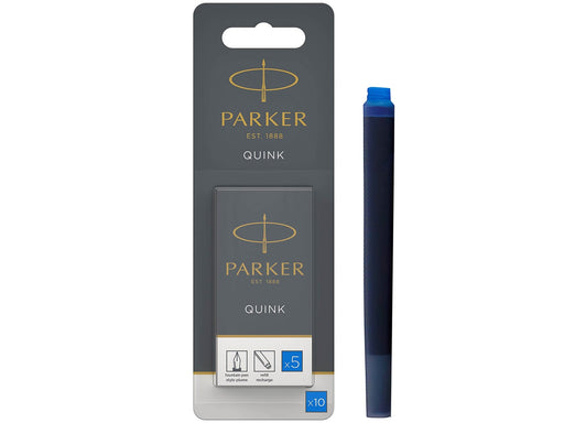 Parker Tintenpatronen für Füller | lange Patronen | blaue QUINK Tinte | 10 Stück (Blister-Packung)