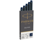Parker Tintenpatronen für Füller | lange Patronen | blauschwarze QUINK Tinte | 5 Stück