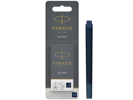 Parker Tintenpatronen für Füller | lange Patronen | blauschwarze QUINK Tinte | 5 Stück (Blister-Packung)