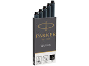 Parker Tintenpatronen für Füller | lange Patronen | schwarze QUINK Tinte | 5 Stück
