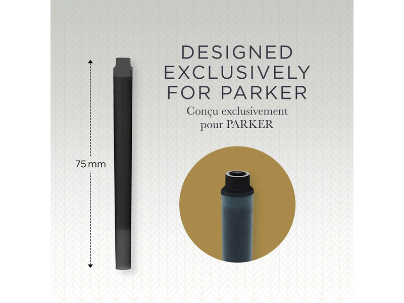 Parker Tintenpatronen für Füller | lange Patronen | schwarze QUINK Tinte | 5 Stück
