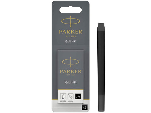 Parker Tintenpatronen für Füller | lange Patronen | schwarze QUINK Tinte | 5 Stück (Blister-Packung)
